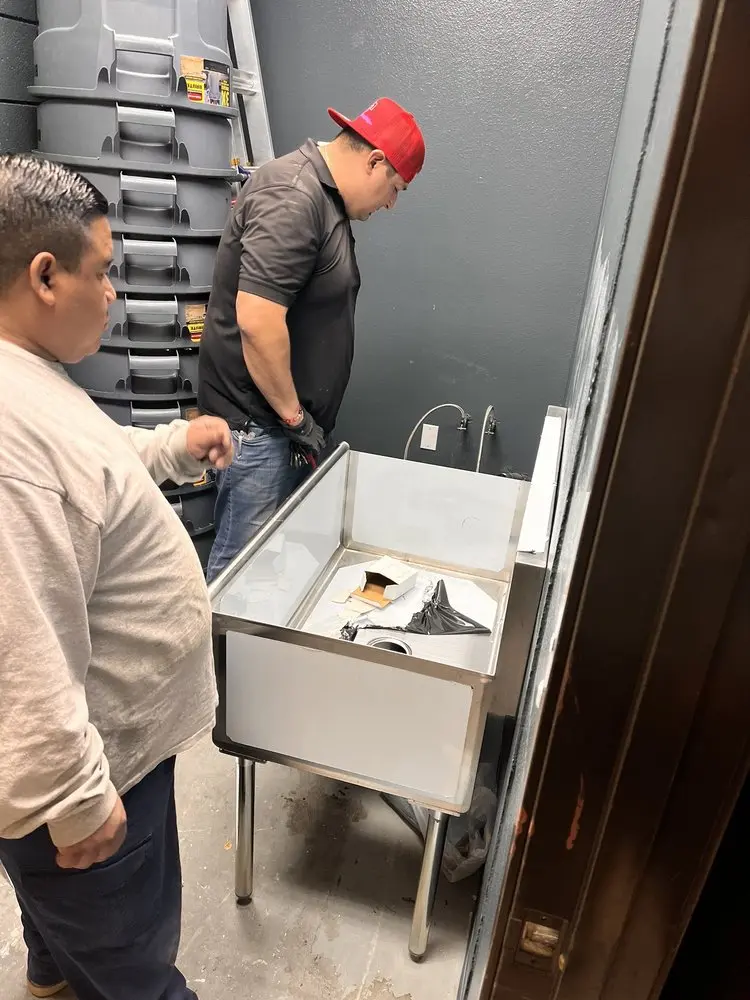 Commercial plumbing and sink installation in South End